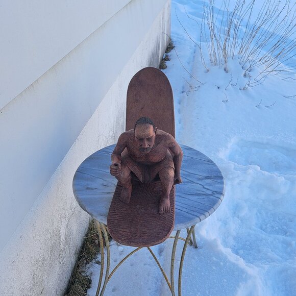 African Statue Man On Boat - Picture 3 of 11